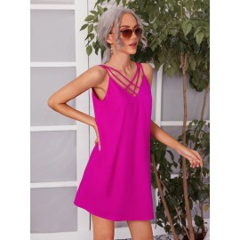 Criss Cross Front V-back Dress