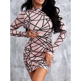 Allover Geo Print Bodycon Dress